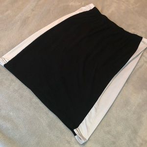 White Lined Pencil Skirt